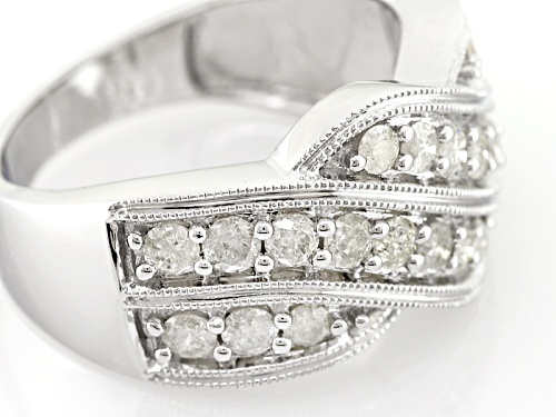 .90ctw Round White Diamond 10k White Gold Ring - Size 7