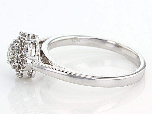 .33ctw Round White Diamond 10k White Gold Ring - Size 7
