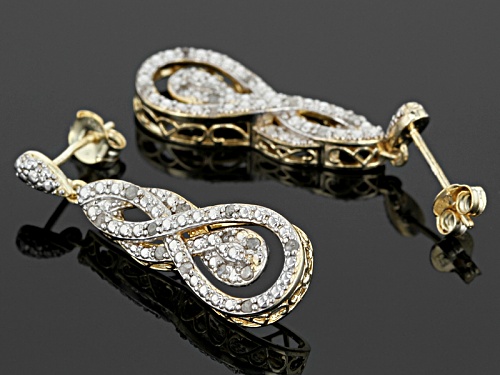 Emulous™ .25ctw Round Diamond 18k Yellow Gold Over Brass Earrings