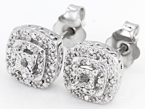 Emulous™ Diamond Accent Rhodium Over Brass Earrings