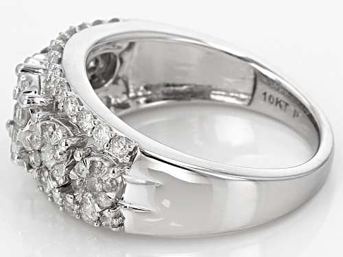 1.02ctw Round White Diamond 10k White Gold Ring - Size 7