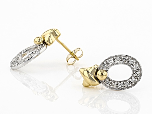 0.25ctw Round White Diamond 14K Two-Tone Gold Earrings
