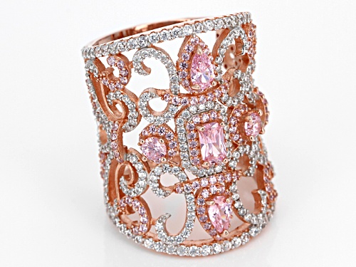 Bella Luce ® 6.43ctw Pink And White Diamond Simulants Eterno ™ Rose Ring - Size 7