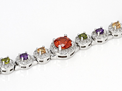 Bella Luce ® 24.51ctw Multicolor Gemstone Simulants Rhodium Over Sterling Silver Bracelet - Size 8