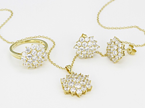 Bella Luce ® 8.64ctw Eterno ™ Yellow Earrings, Pendant With Chain, And Ring (6.04ctw Dew)