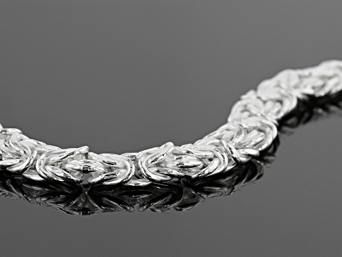 Sterling Silver Byzantine Bracelet - Size 8