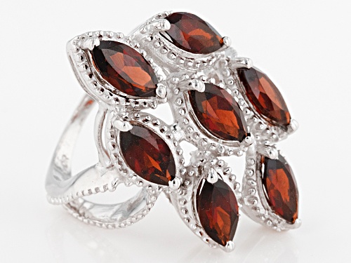 4.80ctw Marquise Red Garnet Sterling Silver Ring - Size 5