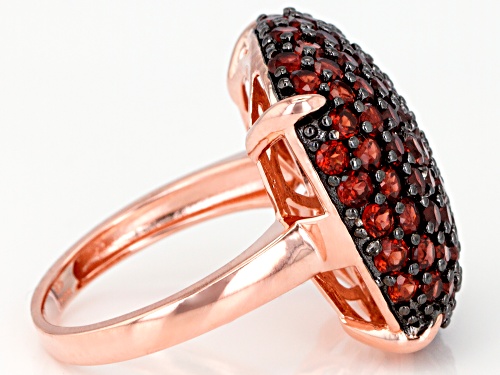 5.25CTW ROUND RED GARNET 14K ROSE GOLD OVER STERLING SILVER DOME RING - Size 6