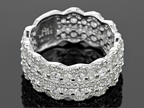 3.07ctw Round White Zircon Sterling Silver Band Ring - Size 12