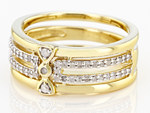 0.25ctw Round White Diamond 14K Yellow Gold Over Sterling Silver Band Ring - Size 6