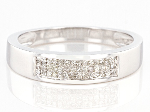 0.25ctw Princess Cut White Diamond 10K White Gold Band Ring - Size 7