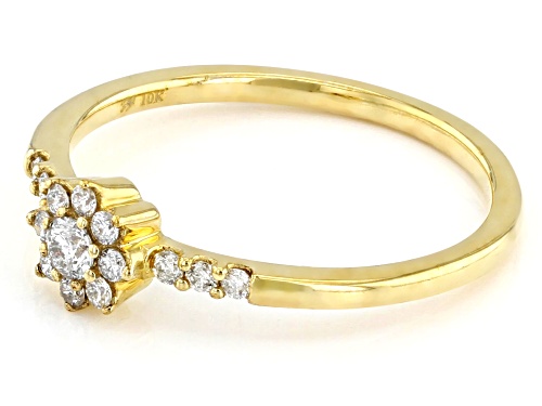 0.25ctw Round White Diamond 10k Yellow Gold Promise Ring - Size 7