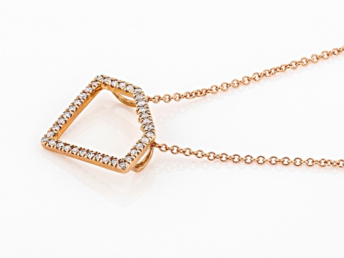 0.15ctw Round White Diamond 10K Rose Gold Pendant With 18 Inch Cable Chain