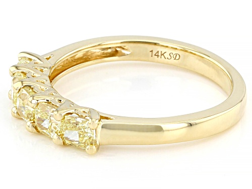 1.20ctw Cushion Cut Natural Yellow Diamond 14K Yellow Gold Band Ring - Size 7