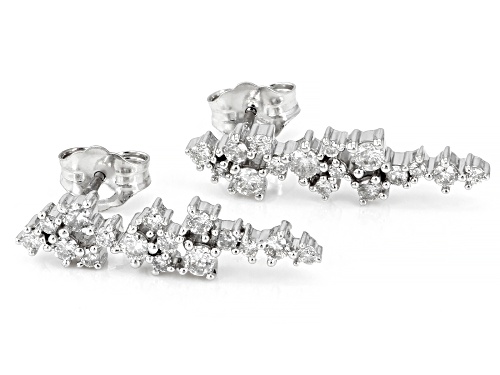 0.48ctw Round White Diamond 10k White Gold Drop Earrings
