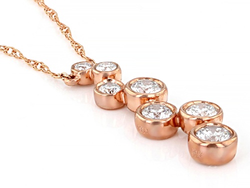 0.45ctw Round White Diamond 10K Rose Gold Necklace - Size 18