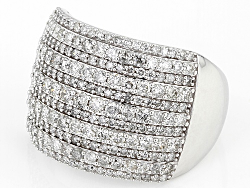 1.75ctw Round White Diamond 10k White Gold Wide Band Ring - Size 8