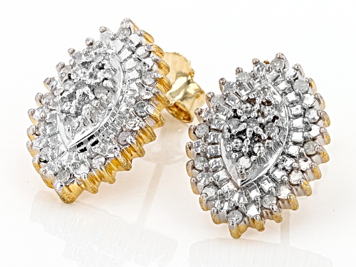 0.20ctw Round White Diamond 14k Yellow Gold Over Sterling Silver Drop Earrings