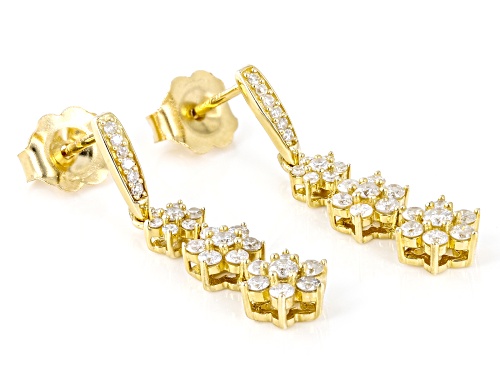 0.50ctw Round White Diamond 14k Yellow Gold Dangle Earrings