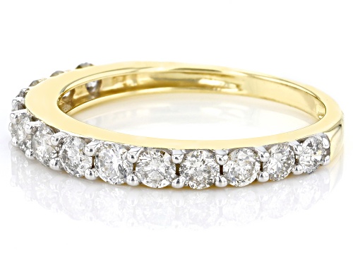 0.85ctw Round White Diamond 10k Yellow Gold Band Ring - Size 7
