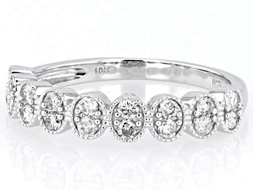 0.40ctw Round White Diamond 10k White Gold Band Ring - Size 7