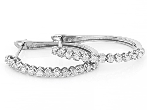 0.25ctw Round White Diamond 10k White Gold Hoop Earrings