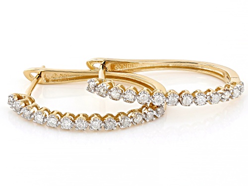 0.25ctw Round White Diamond 10k Yellow Gold Hoop Earrings