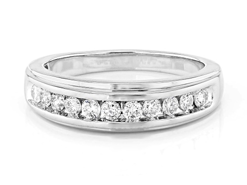 0.35ctw Round White Diamond 10k White Gold Band Ring - Size 7