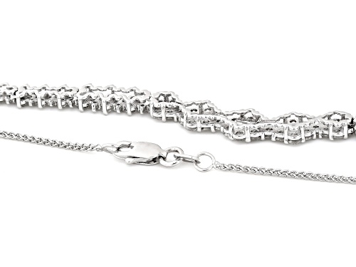 2.00ctw Round White Diamond 14k White Gold Graduated Station Necklace - Size 19