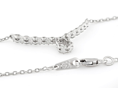 0.10ctw Round White Diamond 10k White Gold Necklace - Size 18