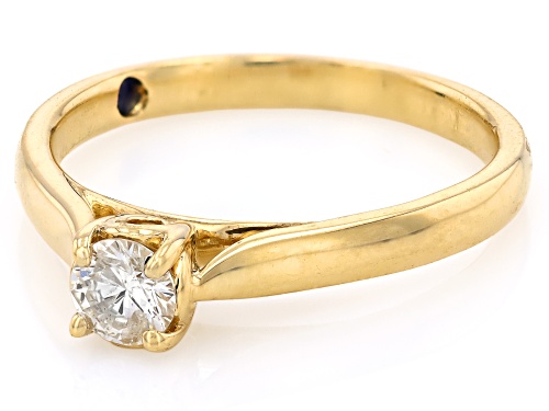 0.33ct Round White Diamond 10k Yellow Gold Solitaire Ring - Size 8