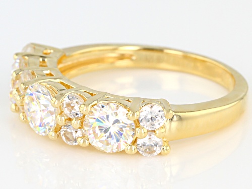 2.09ctw Strontium Titanate and .70ctw White Zircon 18K Yellow Gold Over Silver Ring - Size 9