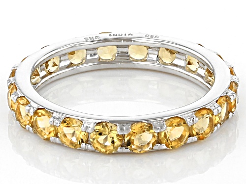 2.64ctw Round Citrine Rhodium Over Sterling Silver Eternity Band Ring - Size 8