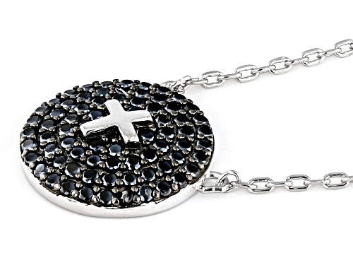 0.48ctw Black Spinel Rhodium Over Sterling Silver Necklace - Size 16