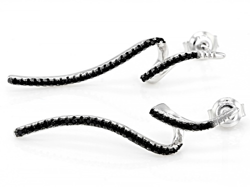 0.30ctw Round Black Spinel Rhodium Over Sterling Silver Earrings