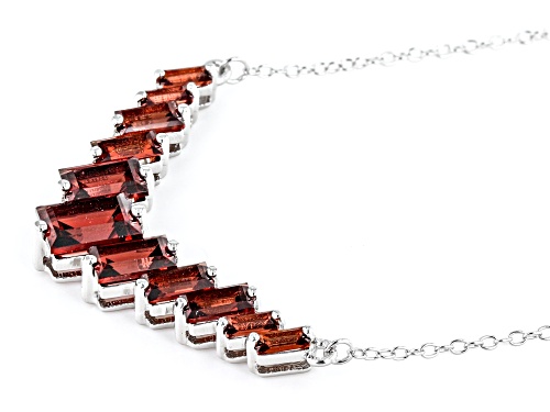 4.00ctw Baguette Vermelho Garnet™ Rhodium Over Sterling Silver Bar Necklace - Size 18
