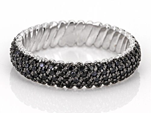 0.94ctw Black Spinel Rhodium Over Sterling Silver Ring - Size 6
