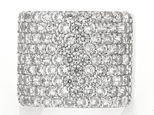 4.75ctw White Zircon Rhodium Over Sterling Silver Ring - Size 7