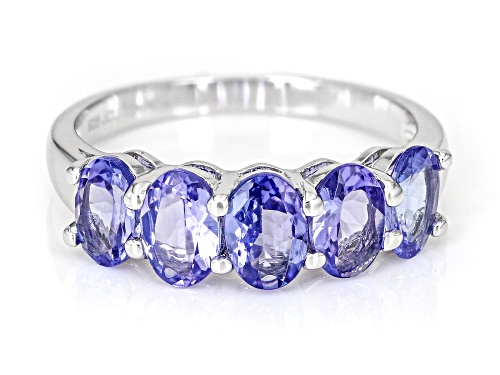 2.35ctw Tanzanite Rhodium Over Sterling Silver Ring - Size 7