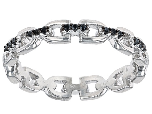 3.11ctw Black Spinel Rhodium Over Sterling Silver Earrings, Bracelet, and Ring Set