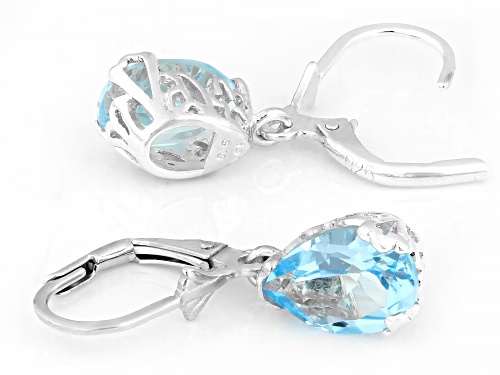 2.90ctw Glacier Topaz™ Rhodium Over Sterling Silver Earrings