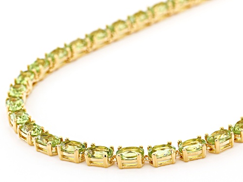 33.32ctw Peridot 18k Yellow Gold Over Sterling Silver Necklace - Size 18