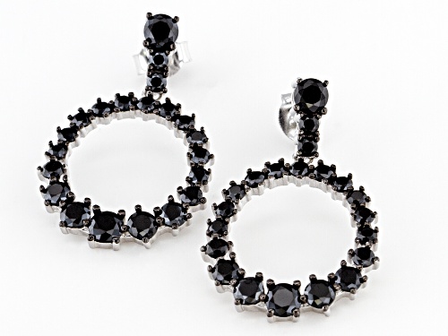 2.12ctw Black Spinel Rhodium Over Sterling Silver Earrings