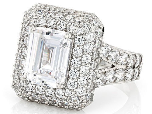 Bella Luce® 10.83ctw White Diamond Simulant Platinum Over Sterling Silver Ring(6.56ctw DEW) - Size 8