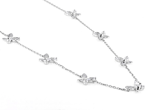 Bella Luce® 2.38ctw White Diamond Simulant Rhodium Over Sterling Silver Butterfly Necklace - Size 18