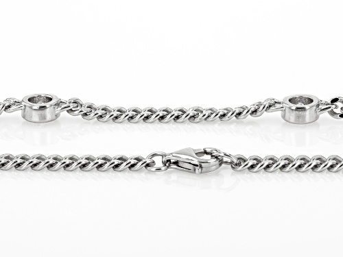 Bella Luce® 1.25ctw White Diamond Simulant Rhodium Over Silver Curb Link Necklace(0.75ctw DEW) - Size 18