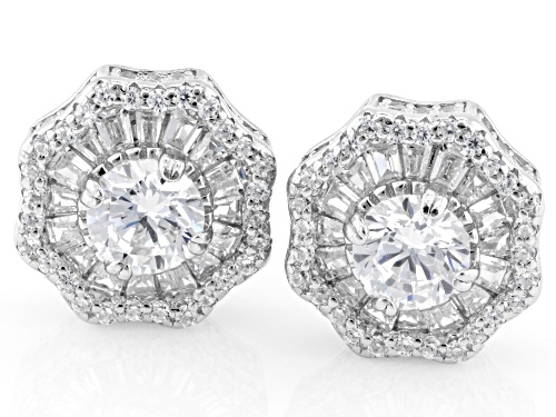Bella Luce® 3.99ctw White Diamond Simulant Rhodium Over Sterling Silver Earrings