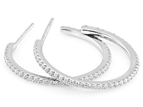 Bella Luce® 1.76ctw White Diamond Simulant Rhodium Over Sterling Silver J-Hoop Earrings