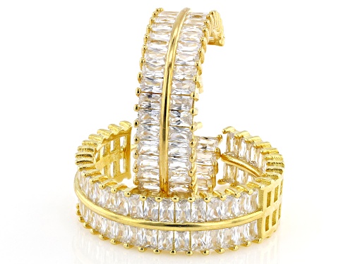 Bella Luce® 6.00ctw White Diamond Simulant Eterno™ Yellow Hoops