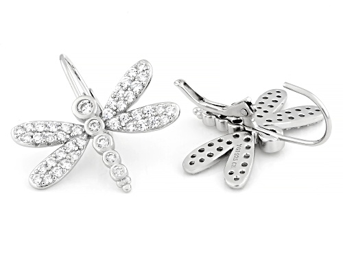 Bella Luce® 2.17ctw White Diamond Simulant Rhodium Over Sterling Silver Dragonfly Earrings